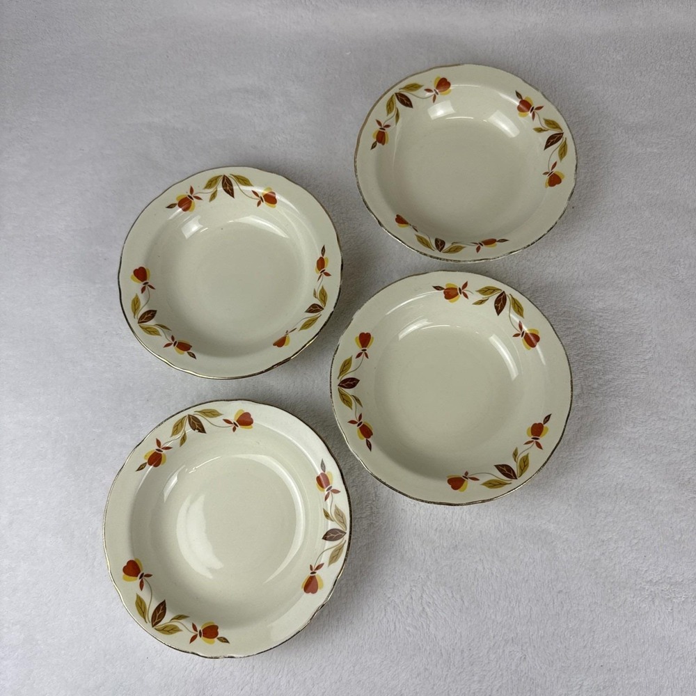 Hall China Autumn Leaf  Set Of 4 Desert Bowls 5.5"  Vintage Mary Dunbar